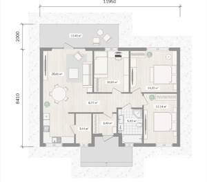 Дом 106м², 1-этажный, участок 7 сот.