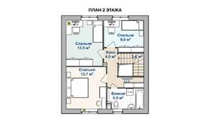 Коттедж 110м², 2-этажный, участок 6 сот.