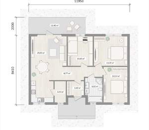 Дом 106м², 1-этажный, участок 7 сот.