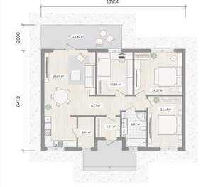 Дом 106м², 1-этажный, участок 7 сот.