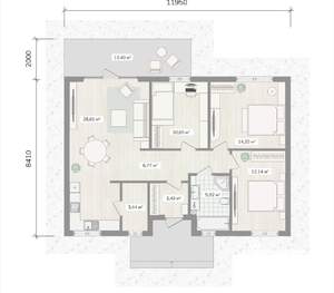 Дом 106м², 1-этажный, участок 7 сот.