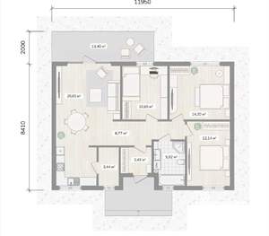 Дом 106м², 1-этажный, участок 7 сот.