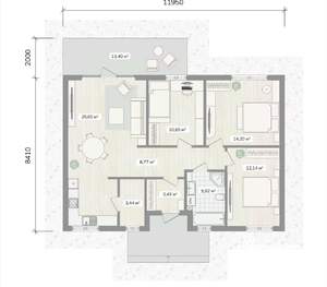 Дом 106м², 1-этажный, участок 7 сот.