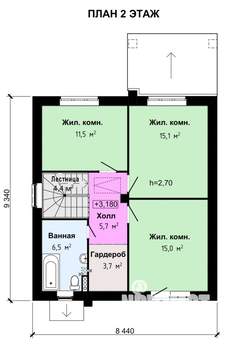 Коттедж 137м², 2-этажный, участок 5 сот.