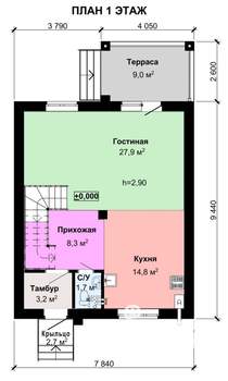 Коттедж 128м², 2-этажный, участок 5 сот.