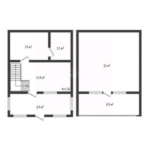 Дом 67м², 2-этажный, участок 7 сот.