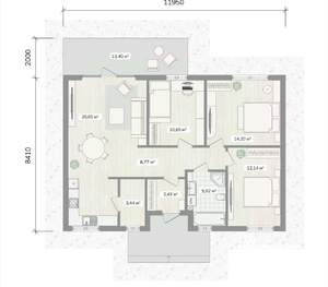 Дом 106м², 1-этажный, участок 7 сот.