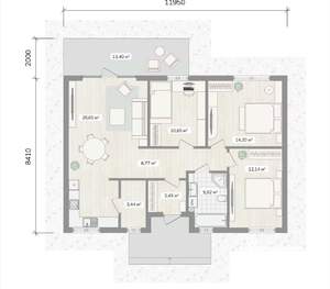 Дом 106м², 1-этажный, участок 7 сот.