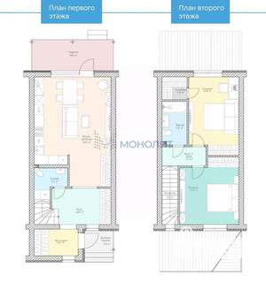 Таунхаус 104м², 2-этажный, участок 4 сот.