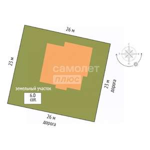 Дом 227м², 2-этажный, участок 6 сот.