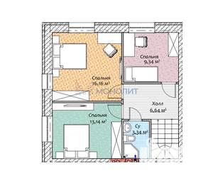 Дом 109м², 3-этажный, участок 7 сот.