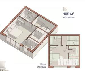 Таунхаус 105м², 3-этажный, участок 1 сот.  