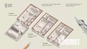 Таунхаус 121м², 3-этажный, участок 2 сот.  