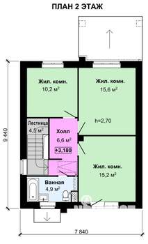 Коттедж 128м², 2-этажный, участок 5 сот.  