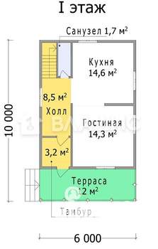 Дом 105м², 2-этажный, участок 5 сот.  