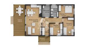 Дом 117м², 1-этажный, участок 6 сот.  