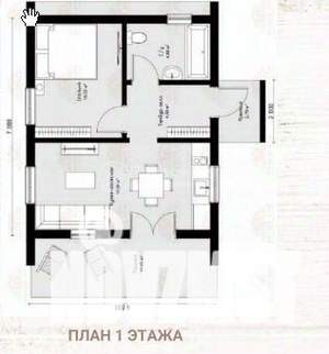 Дом 66м², 1-этажный, участок 5 сот.  