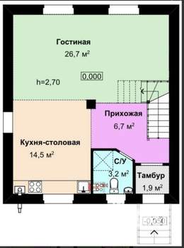 Дом 109м², 2-этажный, участок 8 сот.  