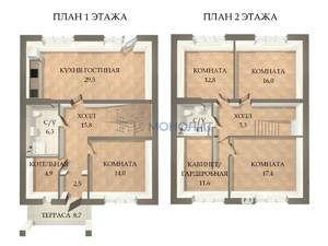 Дом 165м², 2-этажный, участок 5 сот.  