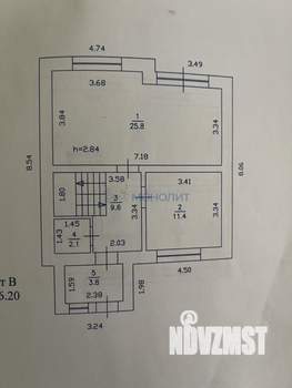 Дом 110м², 2-этажный, участок 4 сот.  