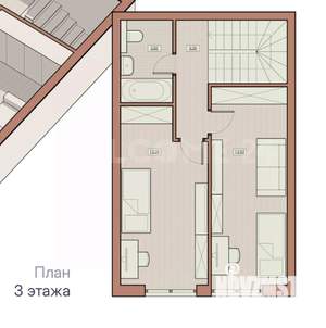 Таунхаус 121м², 3-этажный, участок 2 сот.  