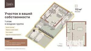 Таунхаус 113м&sup2;, 3-этажный, участок 2 сот.  