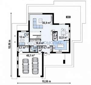 Дом 180м², 2-этажный, участок 9 сот.  