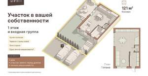 Дом 121м², 3-этажный, участок 2 сот.  