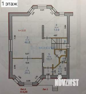 Коттедж 193м², 2-этажный, участок 11 сот.  