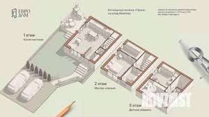 Таунхаус 91м², 3-этажный, участок 2 сот.  
