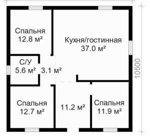 Дом 85м², 1-этажный, участок 5 сот.  