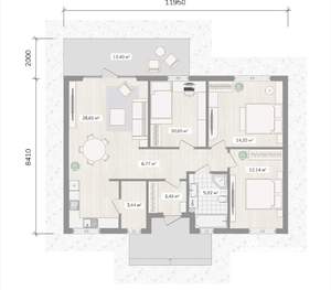 Дом 106м², 1-этажный, участок 7 сот.  