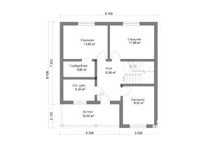 Коттедж 126м², 2-этажный, участок 4 сот.  