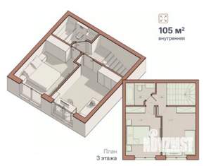 Таунхаус 105м², 3-этажный, участок 1 сот.  