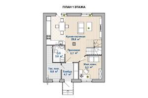 Коттедж 110м&sup2;, 2-этажный, участок 6 сот.  