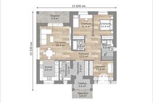 Дом 157м², 1-этажный, участок 9 сот.  