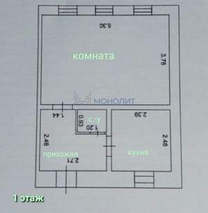 Дом 60м², 2-этажный, участок 2 сот.  