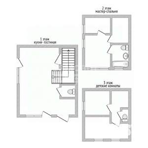 Таунхаус 91м², 3-этажный, участок 2 сот.  