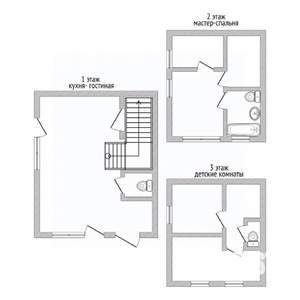 Таунхаус 91м², 3-этажный, участок 2 сот.  