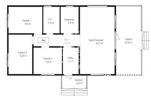 Дом 118м², 1-этажный, участок 15 сот.  