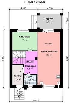Коттедж 137м², 2-этажный, участок 5 сот.  