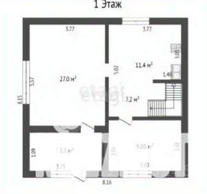 Дом 118м², 2-этажный, участок 6 сот.  