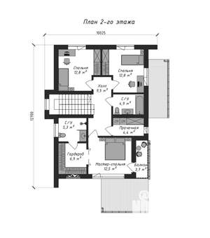 Коттедж 143м², 2-этажный, участок 7 сот.  