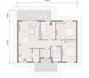 Дом 106м², 1-этажный, участок 7 сот.  