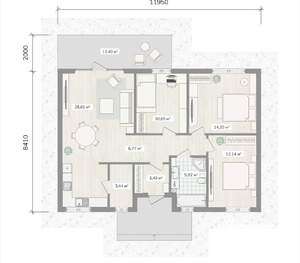 Дом 106м², 1-этажный, участок 7 сот.  