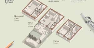 Дом 120м², 3-этажный, участок 2 сот.  