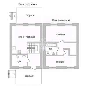 Дом 70м², 2-этажный, участок 2 сот.  
