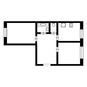 2-к квартира, на длительный срок, 55м2, 2/5 этаж
