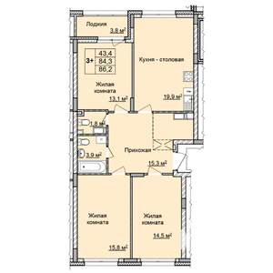 3-к квартира, на длительный срок, 85м2, 12/17 этаж