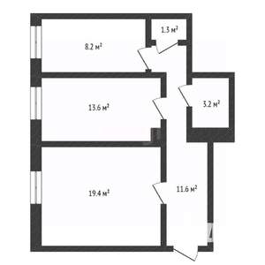 2-к квартира, на длительный срок, 56м2, 1/5 этаж